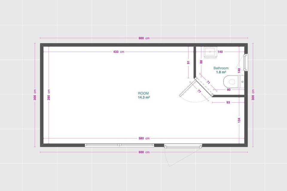 CONTENEDOR DE OFICINA 6x3 M