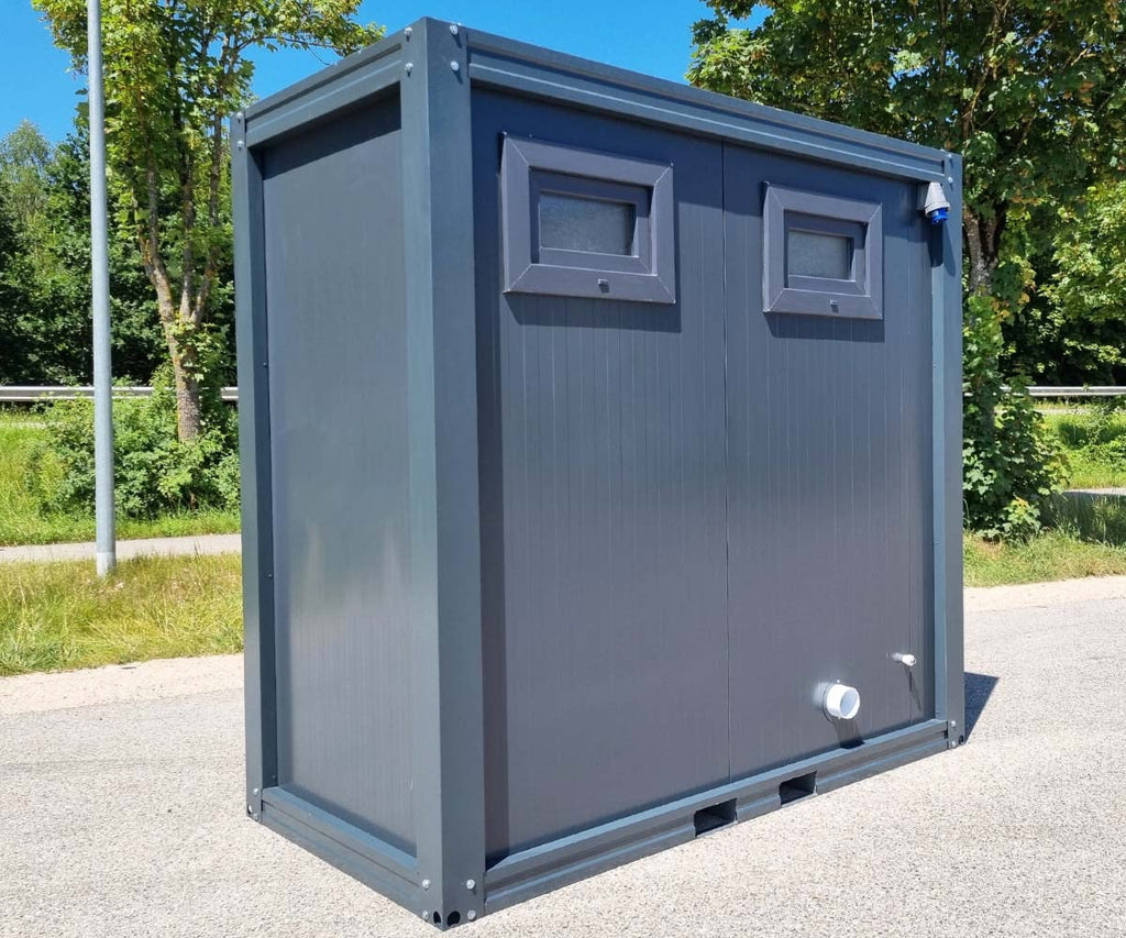 CONTENEDOR SANITARIO WC - URINARIO- CON DOBLE CABINA PARA (HOMBRE Y MUJER) 240X120M